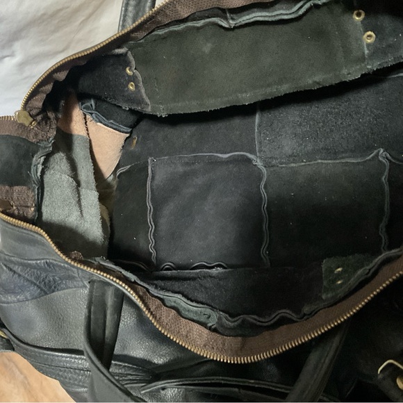 Vintage Genuine Leather Travel Duffle Bag Weekend Luggage - Picture 7 of 12